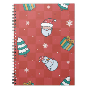Cuaderno Patrón rojo de navidades minimalistas