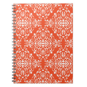 Cuaderno Patrón rojo ornamental sin soldadura