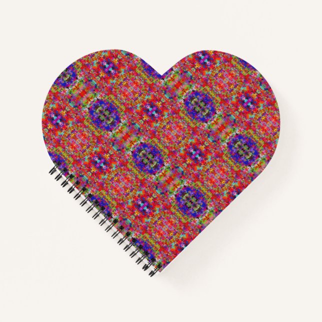 Cuaderno patrón rojo reflejado (Anverso)