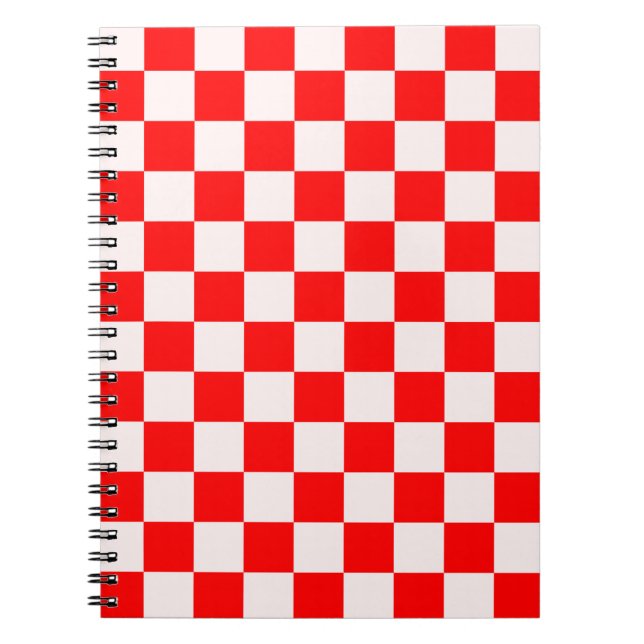 Cuaderno Patrón rojo y blanco controlado (Frente)