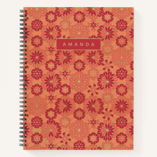 Cuaderno Patrón rojo y naranja