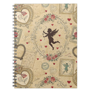 Cuaderno Patrón romántico de Cupido de Vintage (1)