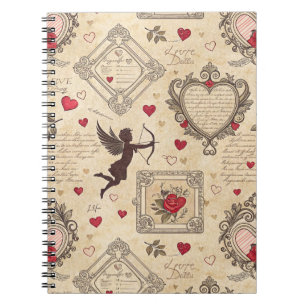 Cuaderno Patrón romántico de Cupido de Vintage (8)