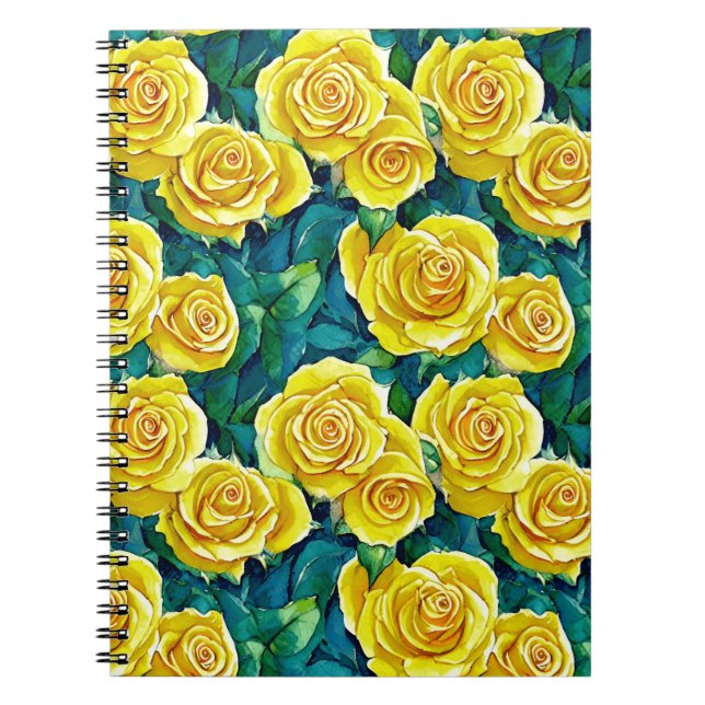 Cuaderno Patrón Rosa de color amarillo (Frente)