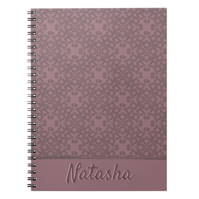 Cuaderno Patrón Rosa de polvo personalizado (Frente)