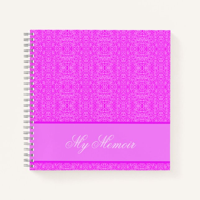 Cuaderno Patrón rosa elegante personalizado Mis memorias (Anverso)