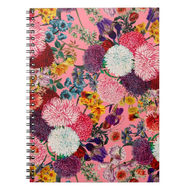 Cuaderno Patrón rosa floral (Frente)