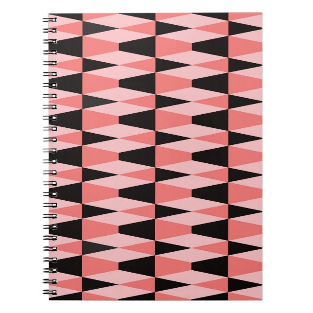 Cuaderno Patrón rosa negro geométrico negrita (Frente)