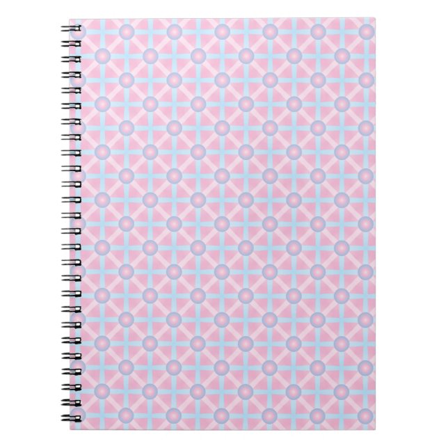 Cuaderno Patrón rosa, púrpura y azul claro (Frente)