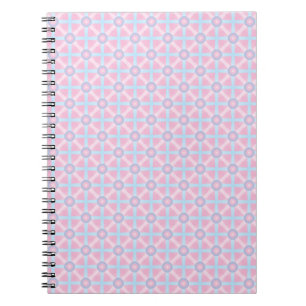Cuaderno Patrón Rosa, Púrpura y Azul Claro Adorable