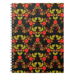 Cuaderno Patrón ruso tradicional sin soldadura con bayas
