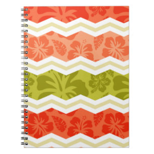 Cuaderno Patrón Salmón, Coral, Naranja y Tropical Verde