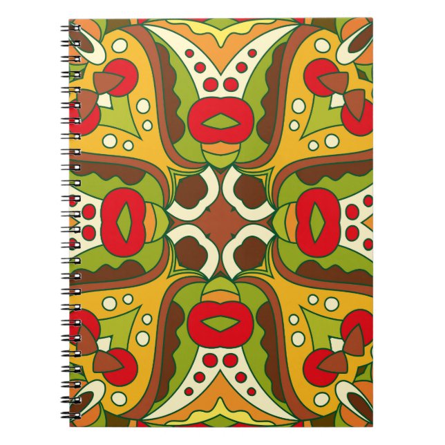 Cuaderno Patrón Seamless de Estilo Étnico Oriental (Frente)