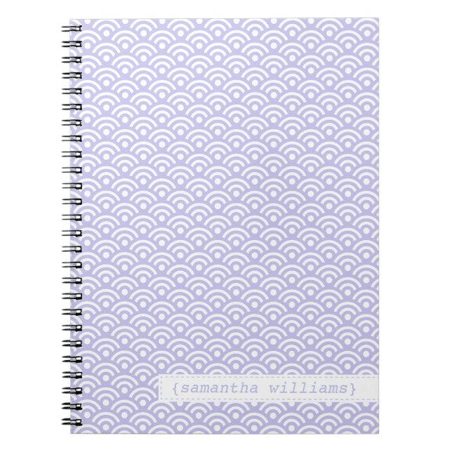 Cuaderno Patrón Seigaiha japonés de lavanda (Frente)