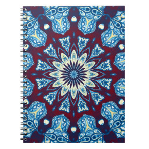 Cuaderno Patrón simétrico colorido de la acuarela de fusión