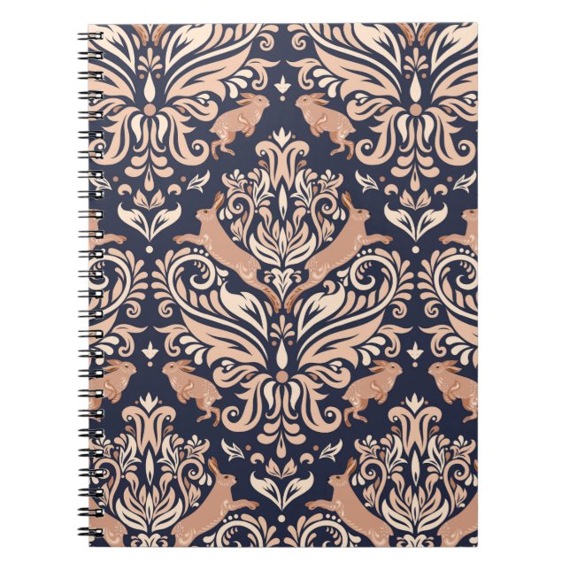 Cuaderno Patrón simétrico sin foco en el estilo Damasco.  (Frente)