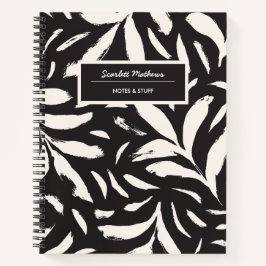 Cuaderno Patrón simple continuo de hojas dibujadas a mano e