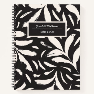 Cuaderno Patrón simple continuo de hojas dibujadas a mano e