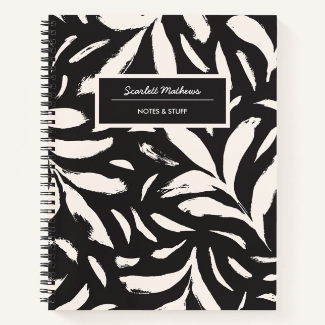 Cuaderno Patrón simple continuo de hojas dibujadas a mano e (Anverso)