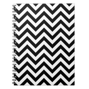 Cuaderno Patrón simple de cheurón blanco negro