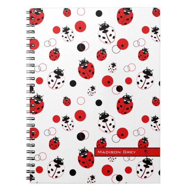 Cuaderno Patrón simple de colisión roja, negra y blanca (Frente)