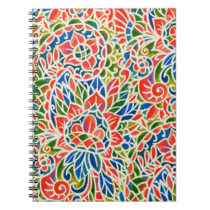 Cuaderno Patrón sin brillo con la impresión Paisley multico