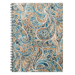 Cuaderno Patrón sin brillo con la impresión Paisley multico