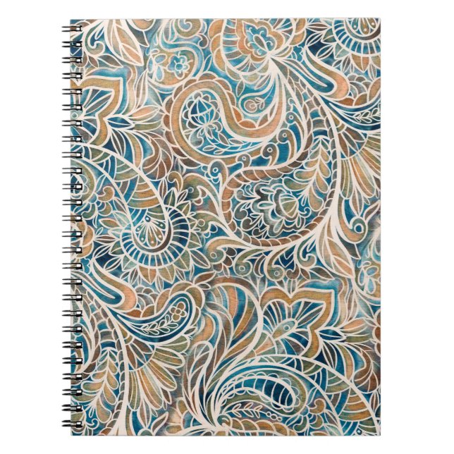 Cuaderno Patrón sin brillo con la impresión Paisley multico (Frente)