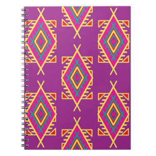 Cuaderno Patrón sin brillo en estilo boho. Ornamento étnico