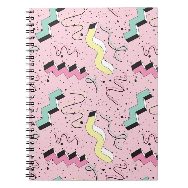 Cuaderno Patrón sin brillo en un estilo retro abstracto bri (Frente)