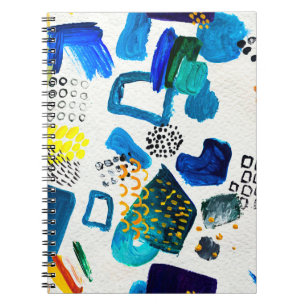 Cuaderno Patrón sin brillo hecho con trazos de pintura dibu