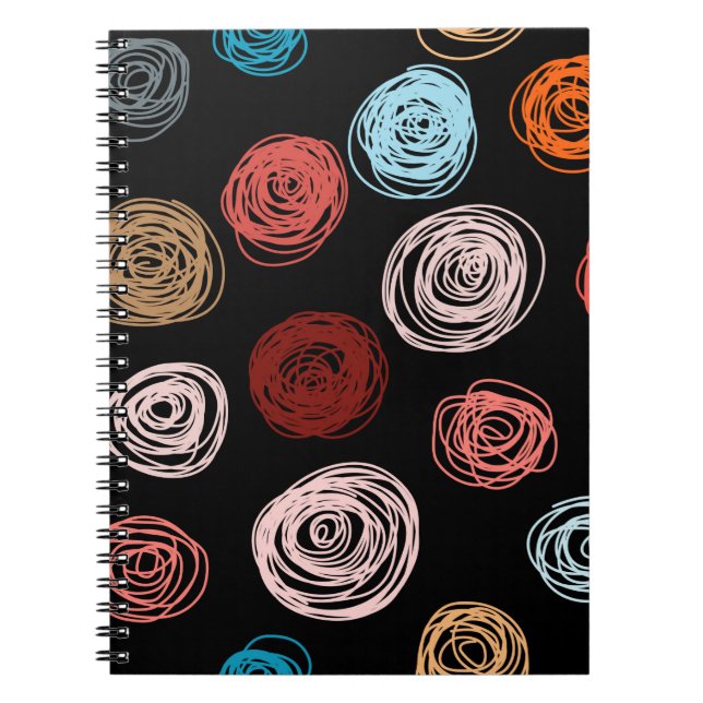 Cuaderno Patrón sin brillo, puntos abstractos dibujados a m (Frente)