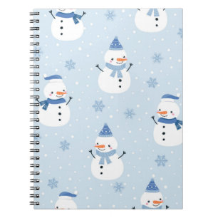 Cuaderno Patrón sin costura de nieve, fondo de invierno, in