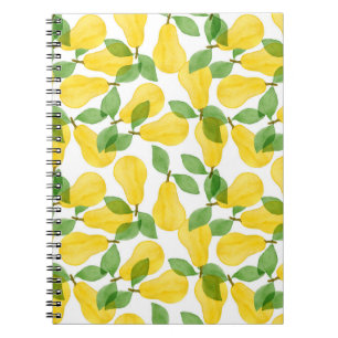 Cuaderno Patrón sin costura hecho de peras con hojas