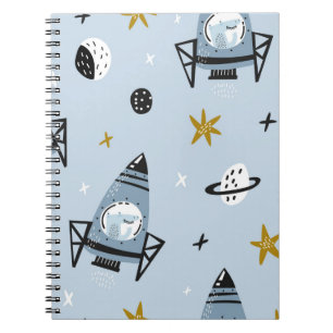 Cuaderno Patrón sin costura infantil con el espacio dibujad