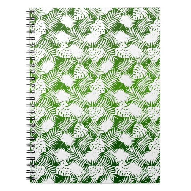 CUADERNO PATRÓN SIN COSTURAS DE HOJAS VERDE BLANCO (Frente)