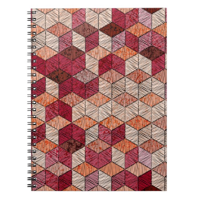 Cuaderno Patrón sin fisuras bordado. Bohemio.  (Frente)