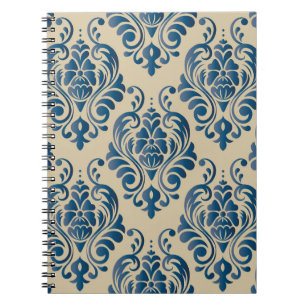 Cuaderno Patrón sin fisuras de adorno floral de Damasco