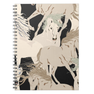 Cuaderno Patrón sin fisuras de caballos galopantes. b cuadr