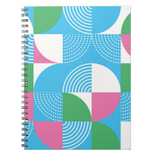 Cuaderno Patrón sin fisuras de círculos gráficos. Ilustraci
