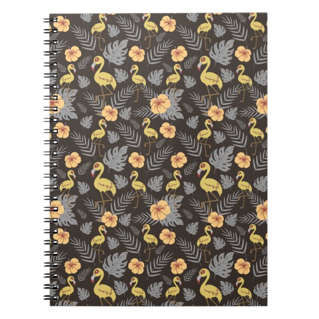 Cuaderno Patrón sin fisuras de flor y hojas (Frente)