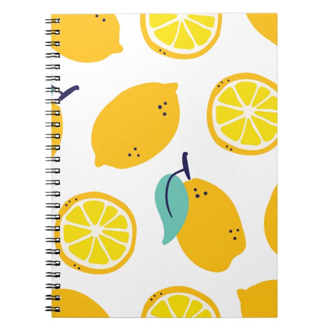 Cuaderno Patrón sin fisuras de frutos de limón (Frente)