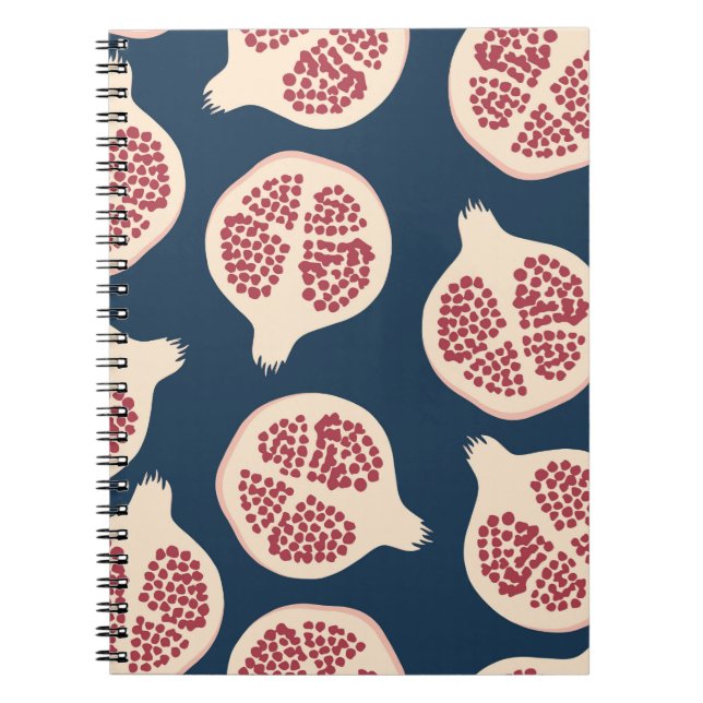 Cuaderno Patrón sin fisuras de granada, fondo con pómetro (Frente)