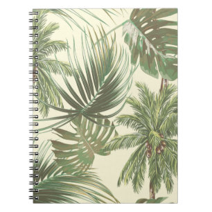 Cuaderno Patrón sin fisuras de hojas tropicales