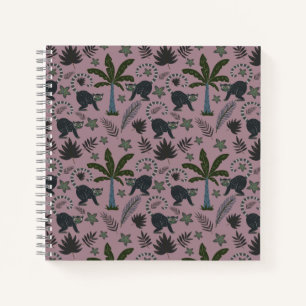 Cuaderno Patrón sin foco Animales tropicales saltando monos