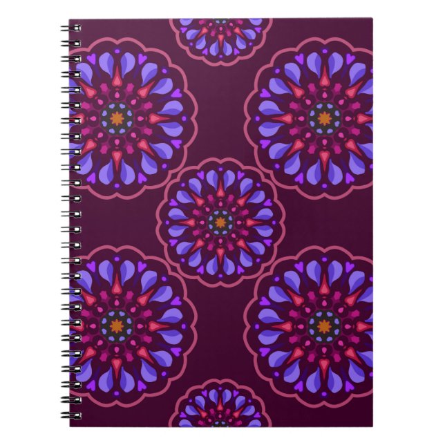 Cuaderno Patrón sin foco con adorno de arte étnico mandala. (Frente)