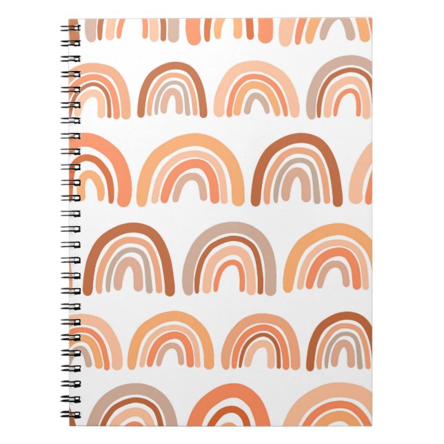 Cuaderno Patrón sin foco con arco iris. Textura dibujada a  (Frente)