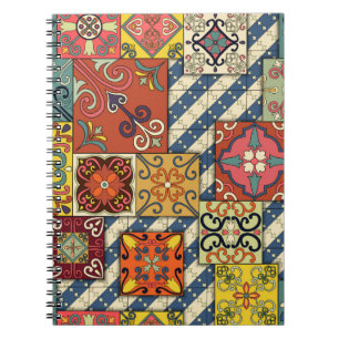 Cuaderno Patrón sin foco con azulejos portugueses en talave