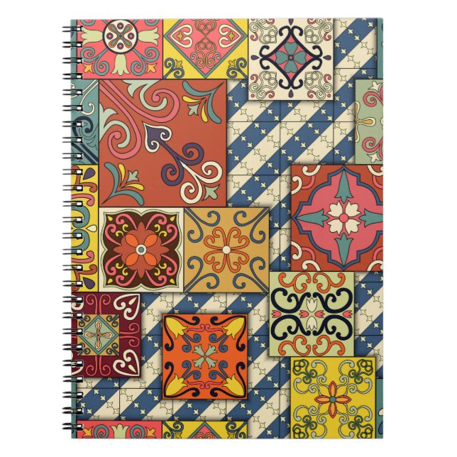 Cuaderno Patrón sin foco con azulejos portugueses en talave (Frente)