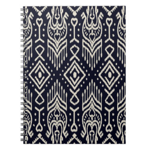 Cuaderno Patrón sin foco con bordado. Ikat Fabric. Eth